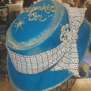 Handpainted Pork Pie Felt Hat